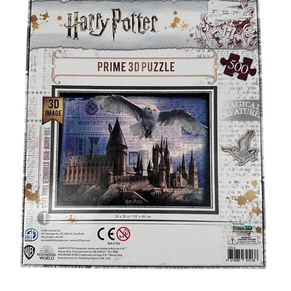 Harry Potter Prime 3D Puzzle 500 Piece Hogwarts Castle New Sealed - Picture 2 of 4